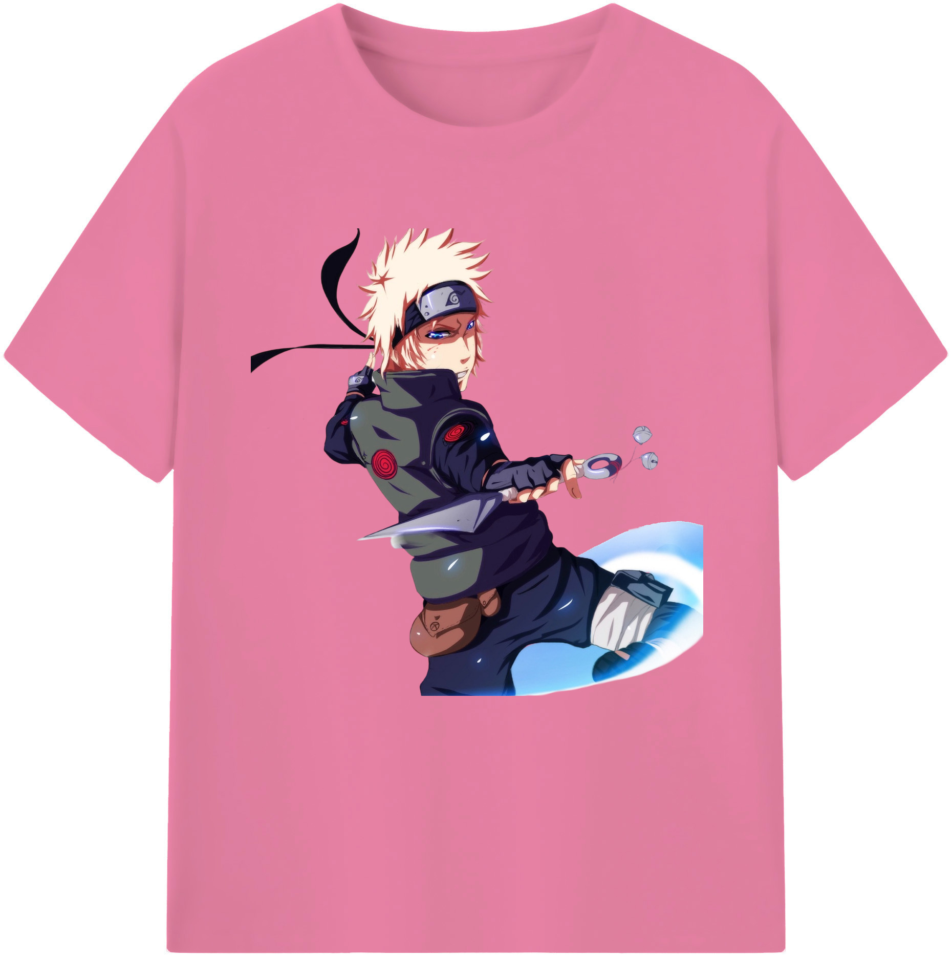 （画像用） NARUTO -ナルト- 波風 ミナト Namikaze Minato 綿100％半袖Tシャツ（フロントプリント）